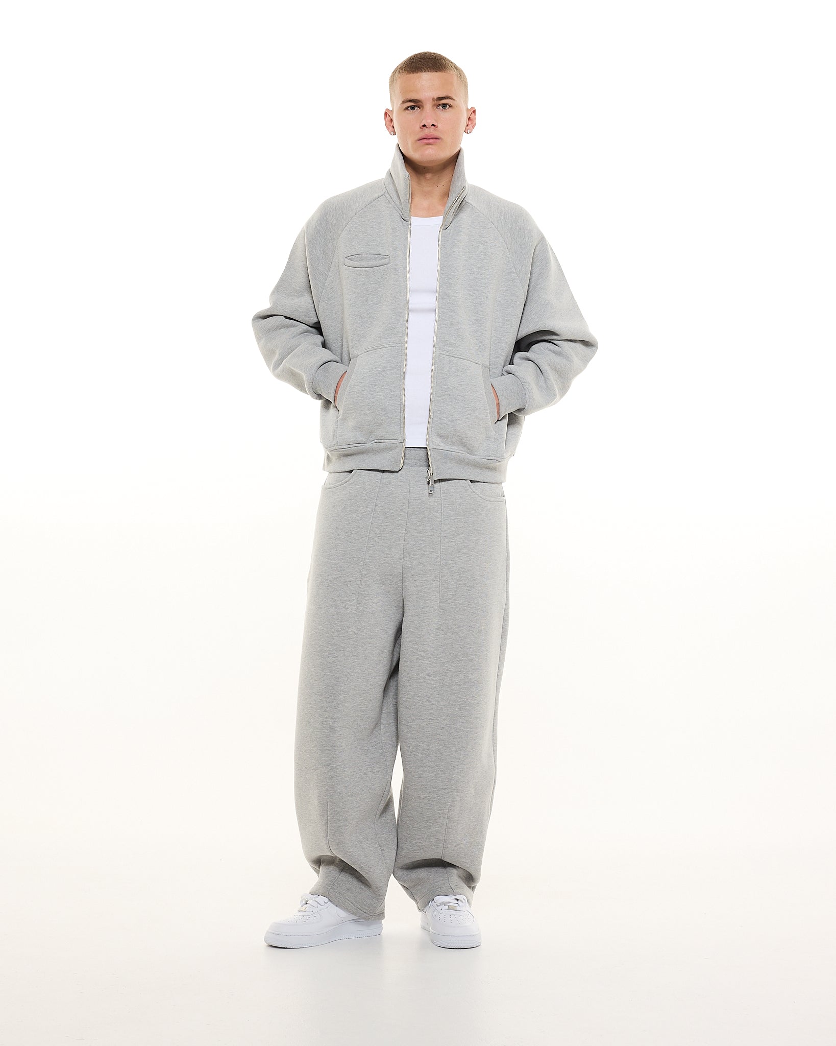 COZY TRACK JACKET - GREY - Sweats UK