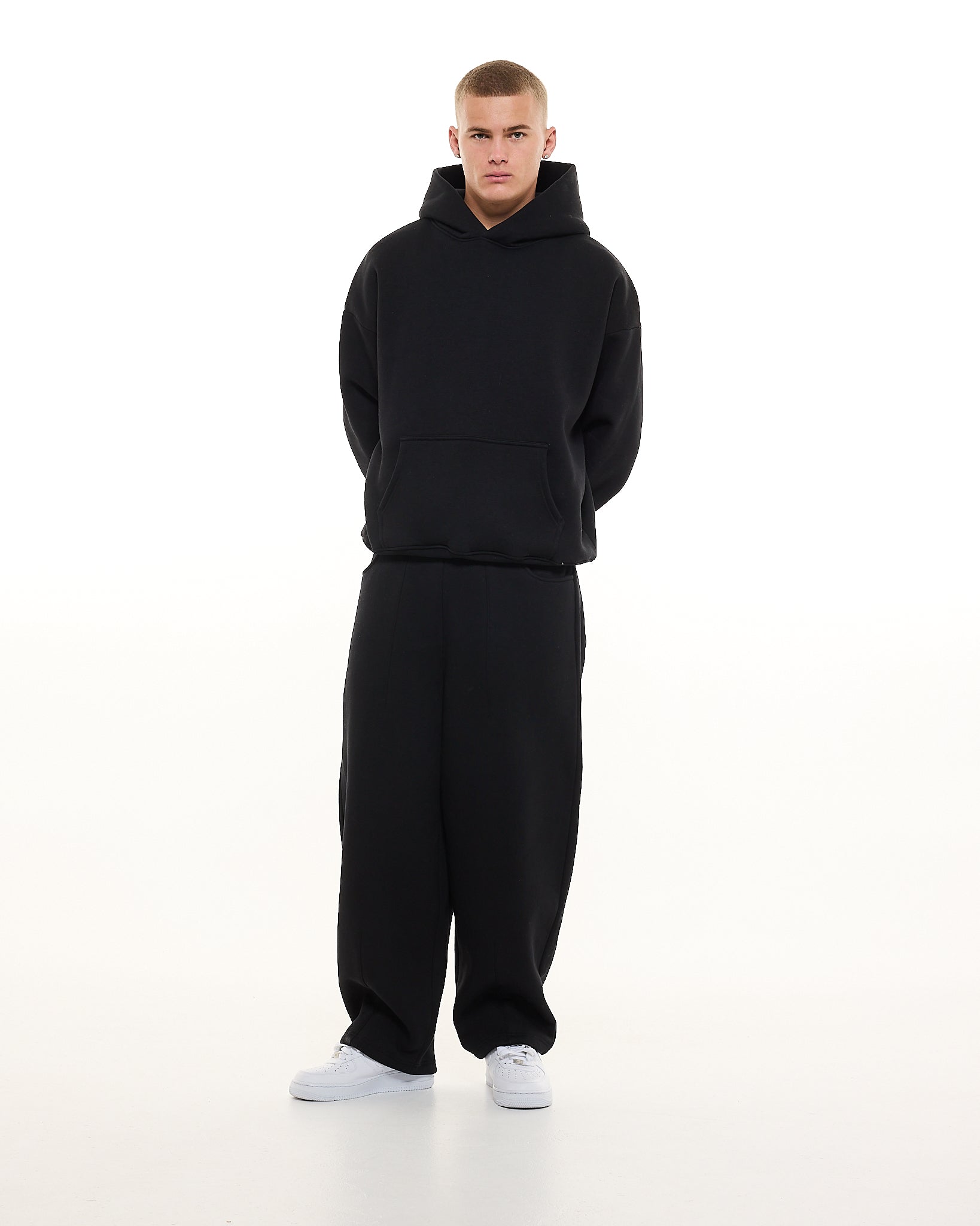 COZY STRAIGHT LEG SWEATS - BLACK - Sweats UK