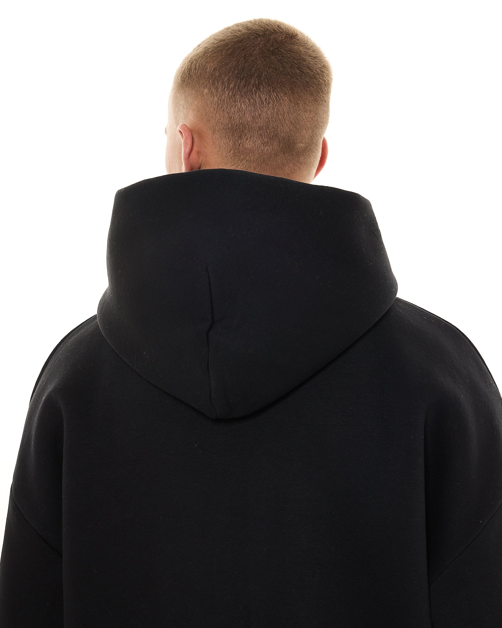 Cozy Hoodie Black Cotton Blend | Sweats Collective