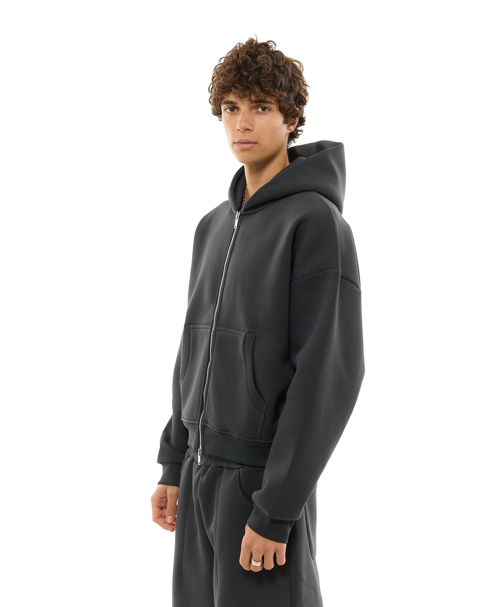 COZY ZIP UP - GRANITE