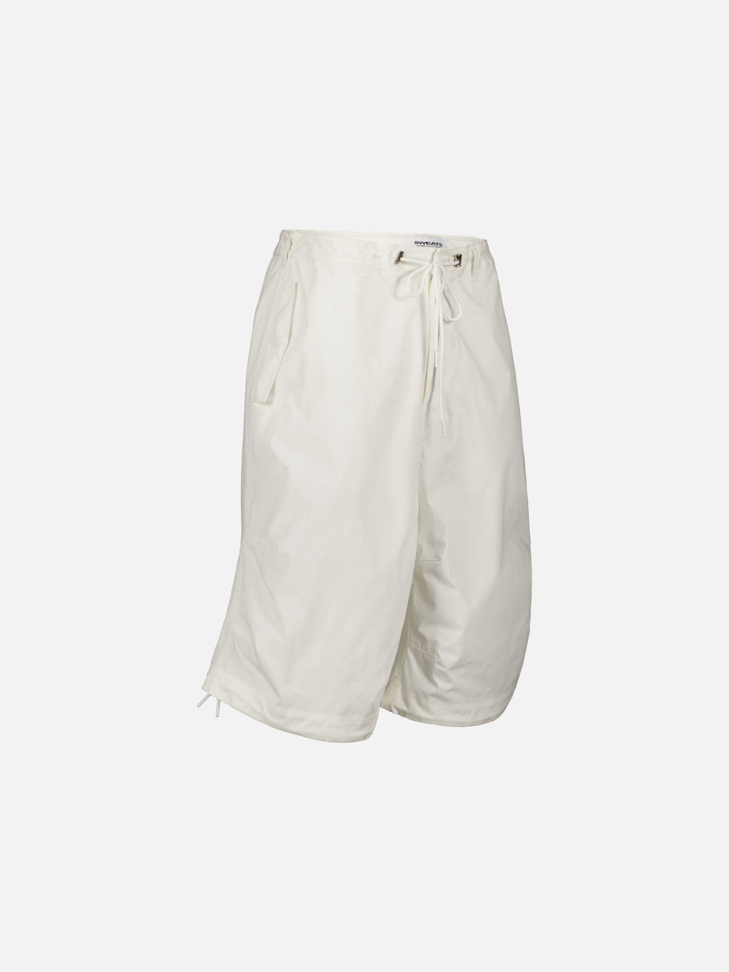 White V3 Flight Shorts by Sweats UK shown from the side, featuring a comfortable fit and sporty design perfect for athletic wear.