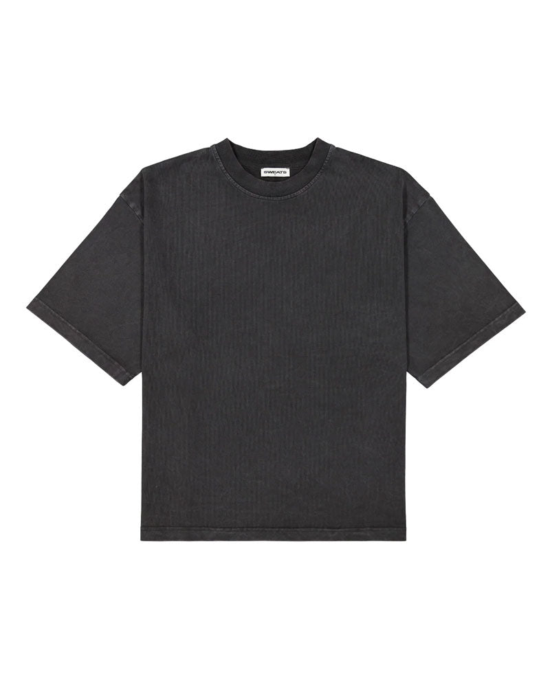 SIGNATURE BLANK T-SHIRT - WASHED BLACK - Sweats UK