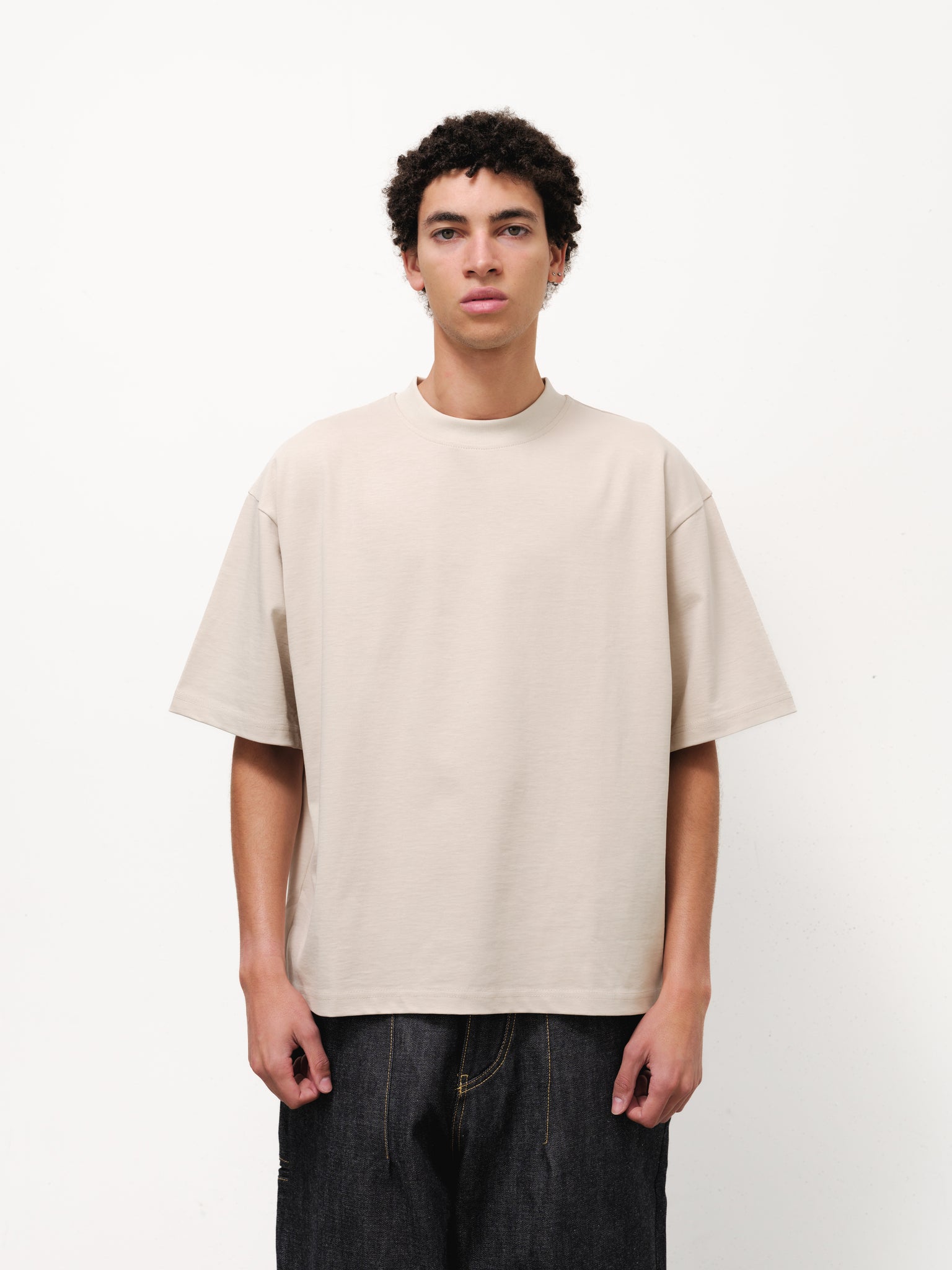 Sweats UK Signature Blank T-Shirt in oat color, plain cotton crew neck displayed on a neutral background.