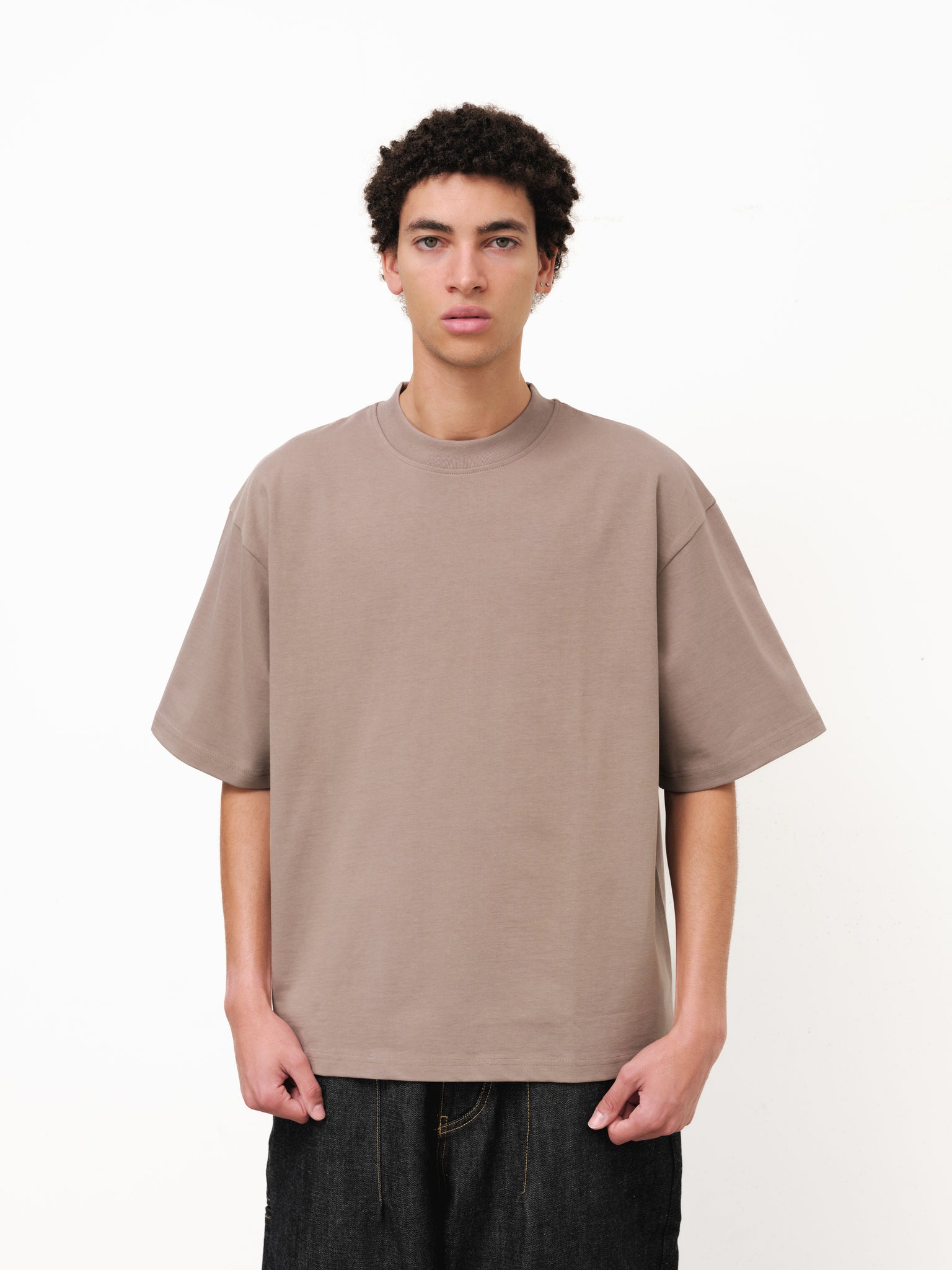 Sweats UK Signature Blank T-Shirt in Dust color, front view showing classic crew neck and relaxed fit.