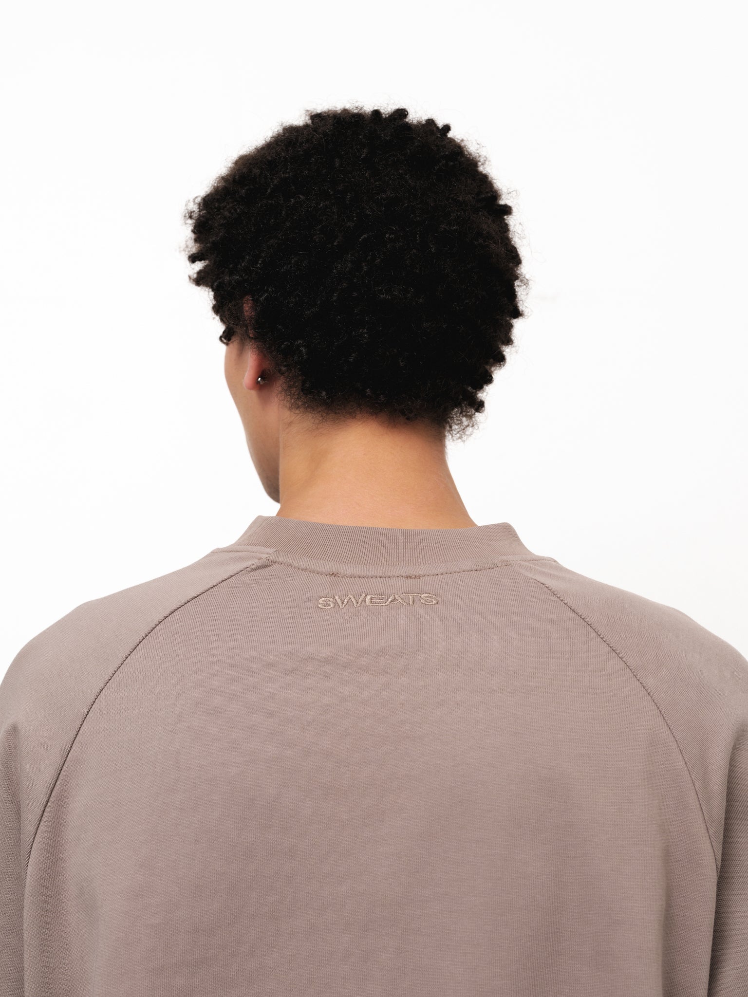 Long sleeve t-shirt from Sweats UK in Dust color, featuring a comfortable fit and casual style, shown on a full stock shoot.