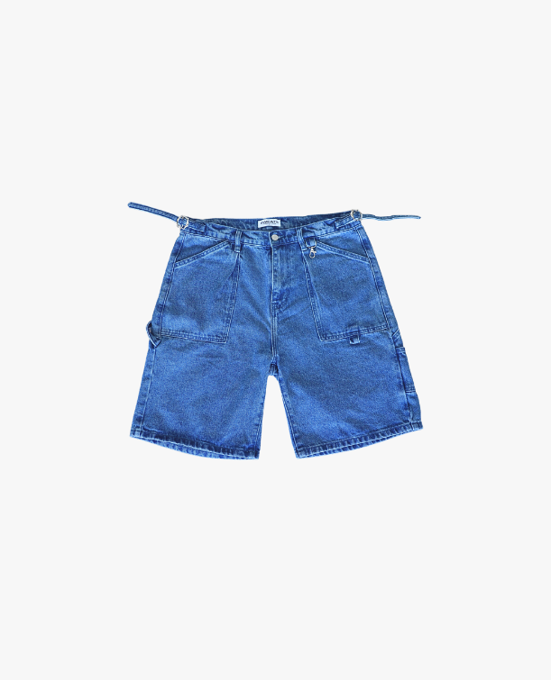 DENIM UTILITY SHORT - BLUE