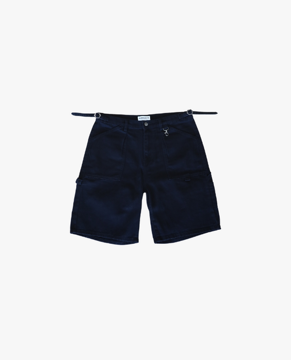 DENIM UTILITY SHORT - BLACK